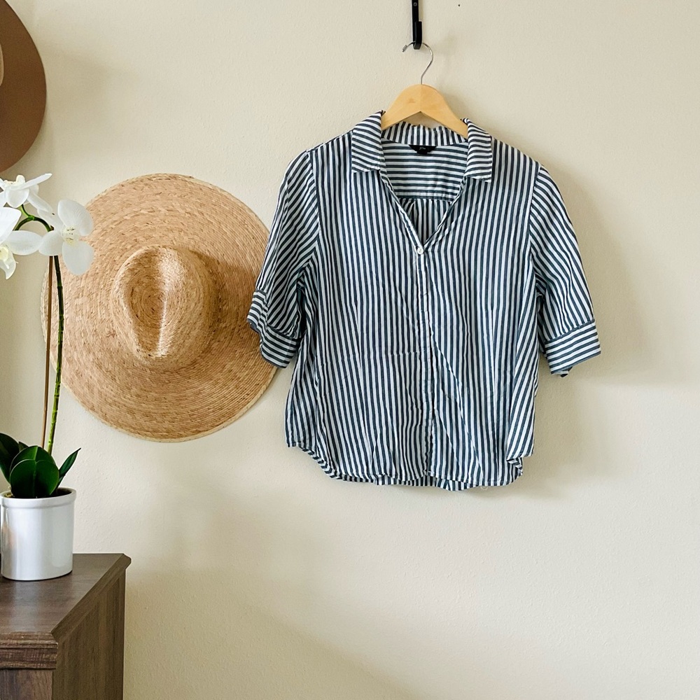 J. Crew | Short-Sleeve Button-Up Cap Sleeve Blouse | Size:S
